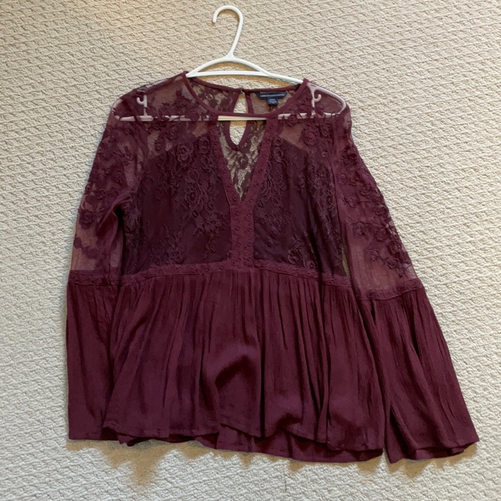 Burgundy lace top